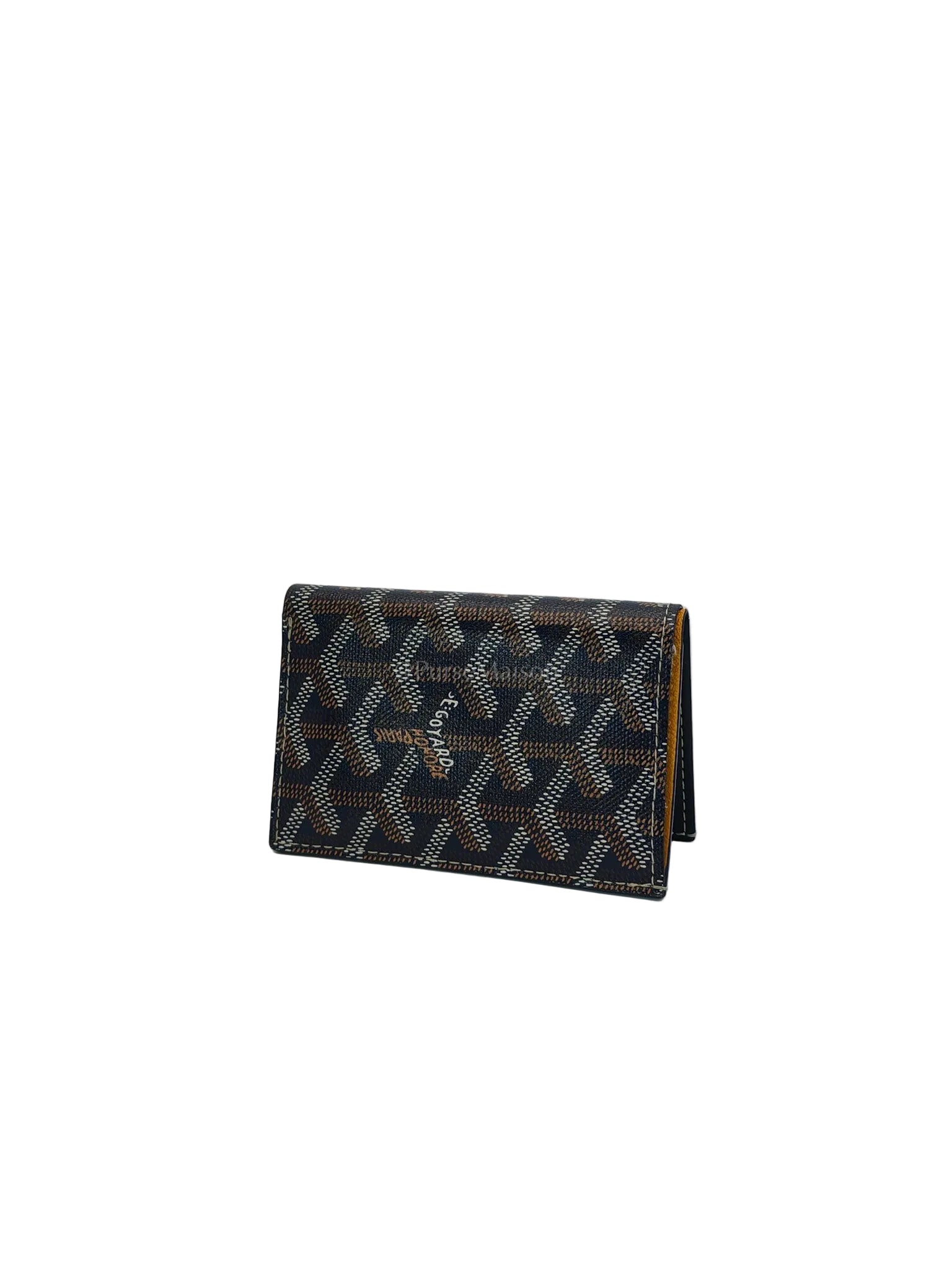 Saint Pierre Bifold Card Holder in Bleu Marine Goyardine Canvas | Purse Maison Luxury Bags Shop