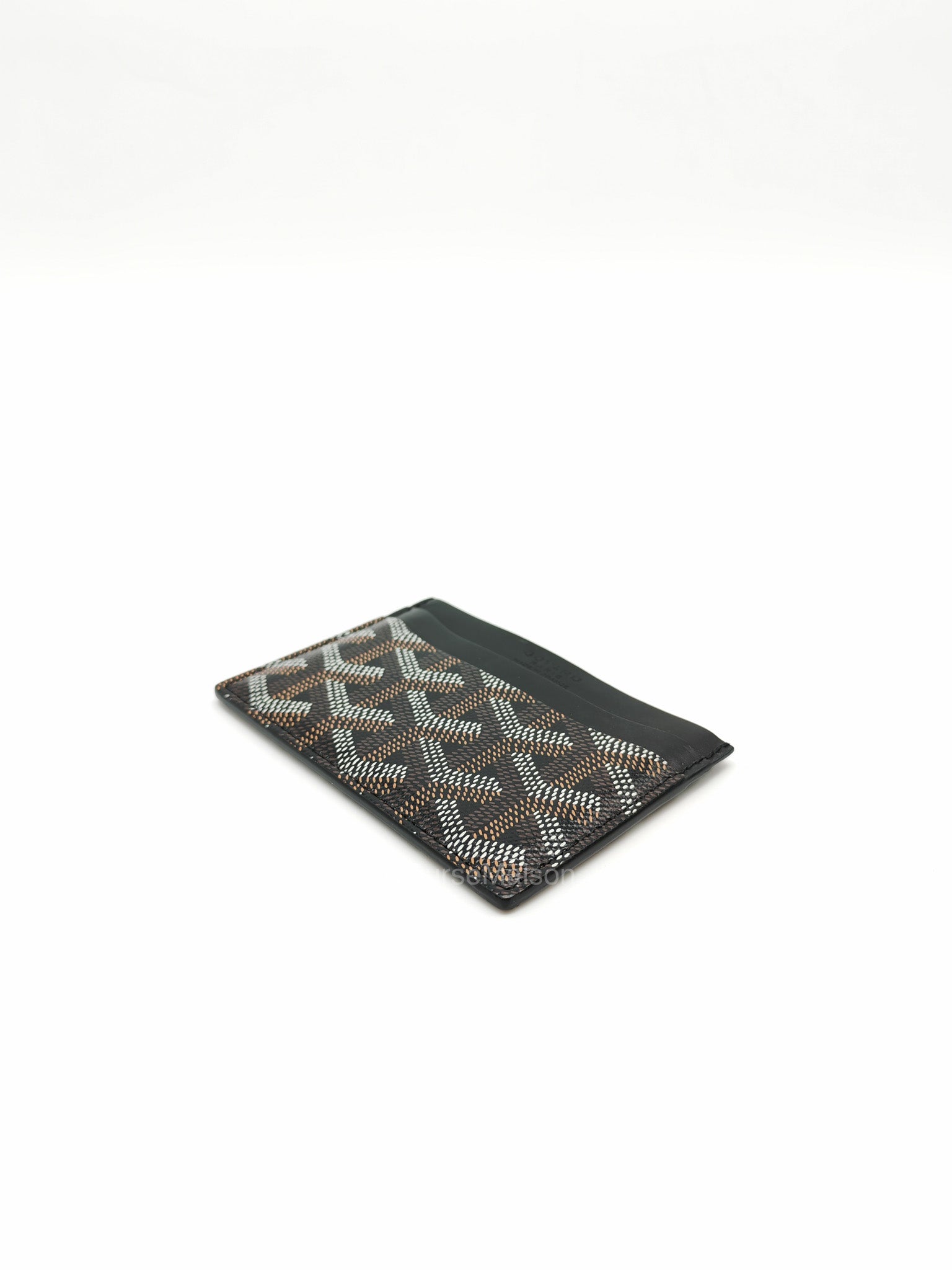 Goyard Saint Sulpice Card Holder in Black Goyardine Canvas | Purse Maison Luxury Bags Shop
