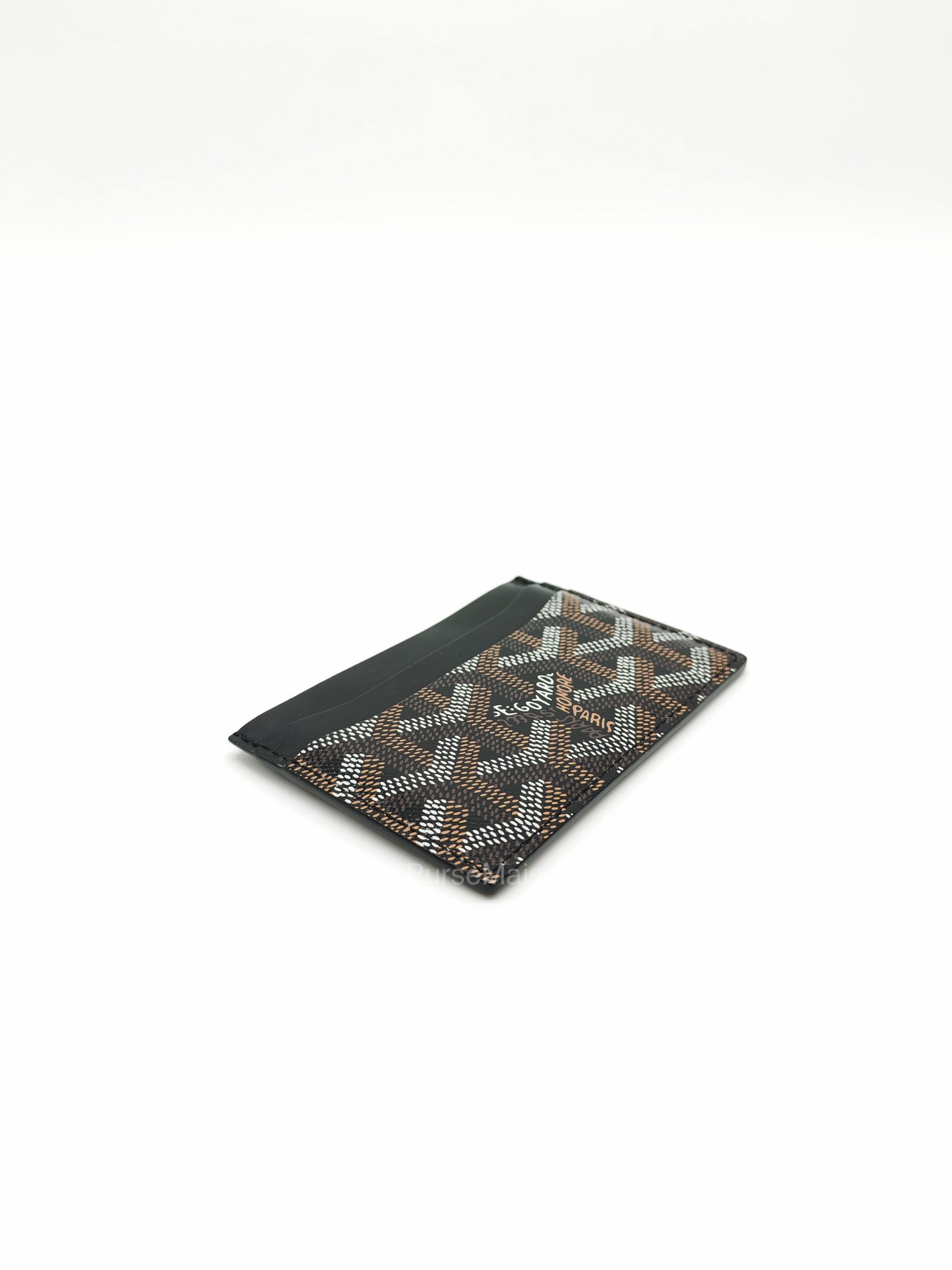 Goyard Saint Sulpice Card Holder in Black Goyardine Canvas | Purse Maison Luxury Bags Shop