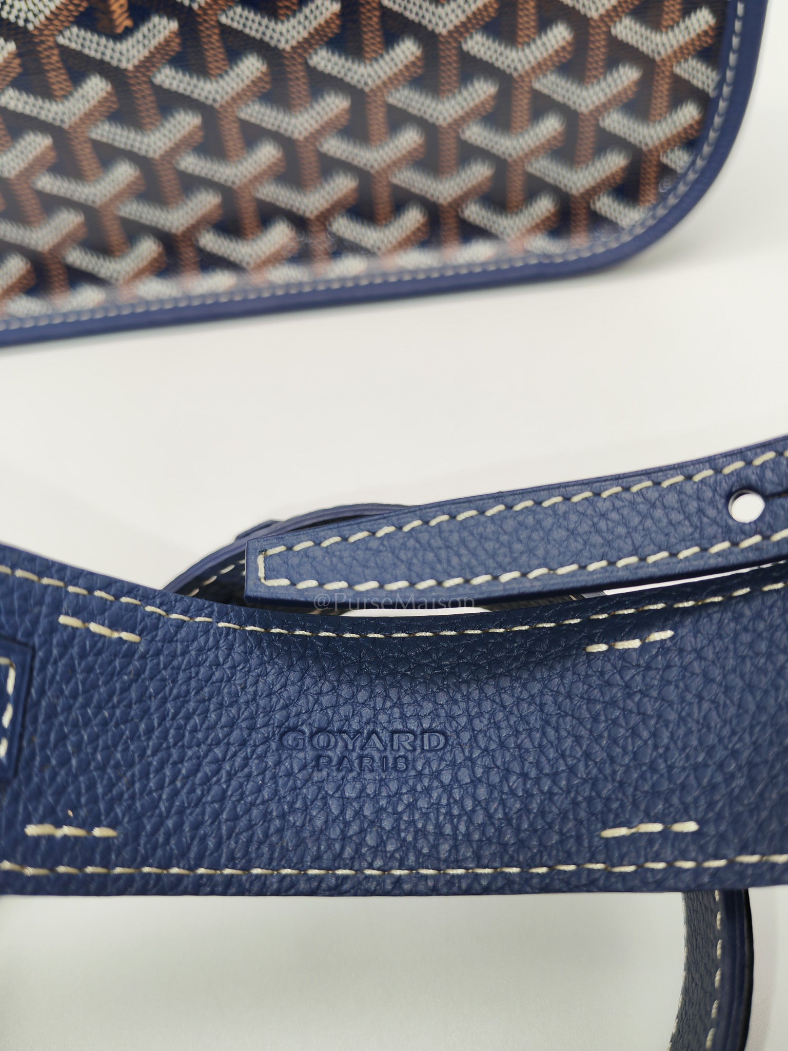 Sac Musette Crossbody Bag Pm in Navy Blue Goyardine Canvas