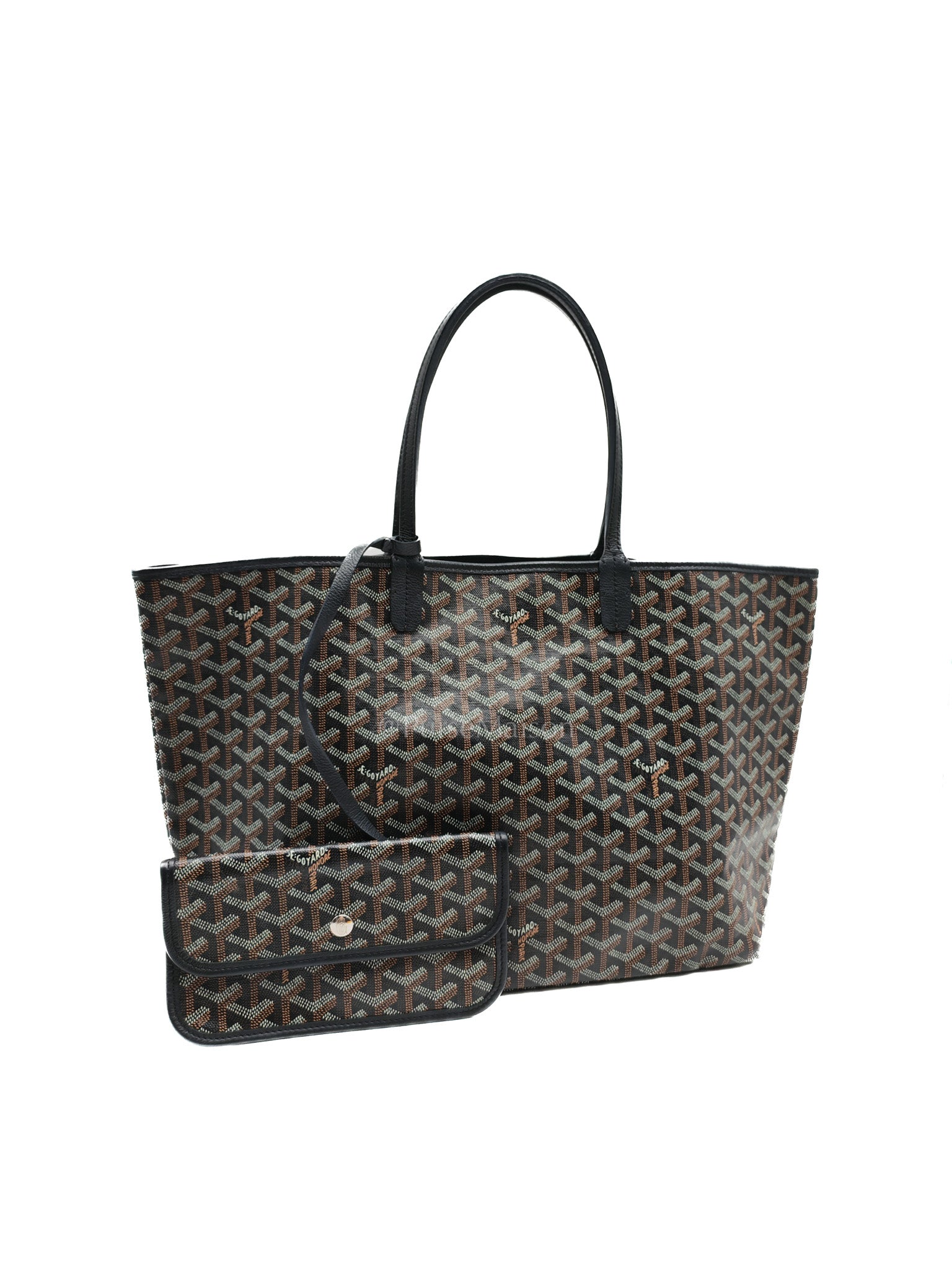 Saint Louis Tote Bag PM in Black Goyardine Canvas