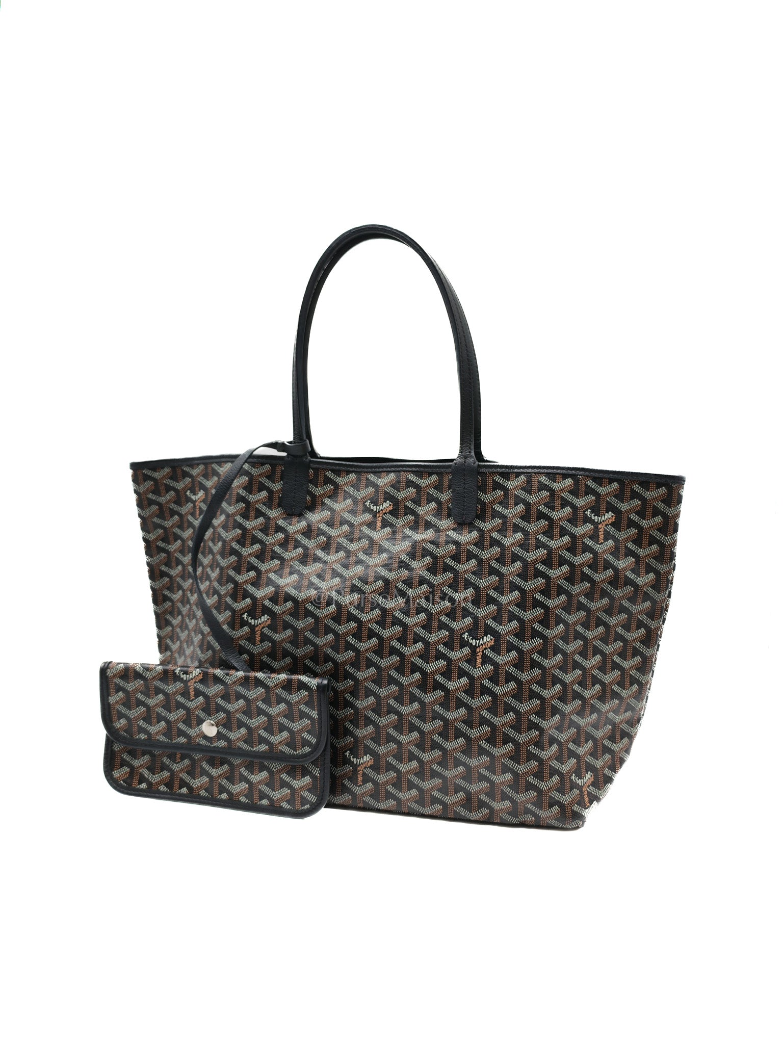 Saint Louis Tote Bag PM in Black Goyardine Canvas
