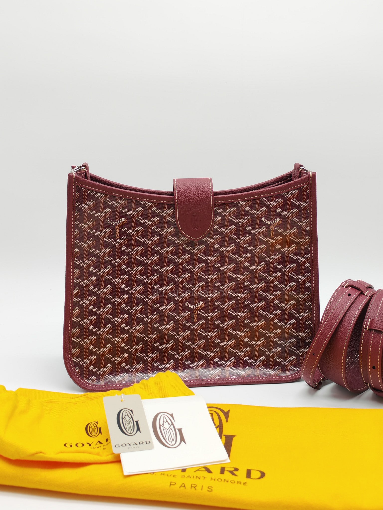 Sac Musette Crossbody Bag PM in Burgundy Goyardine Canvas