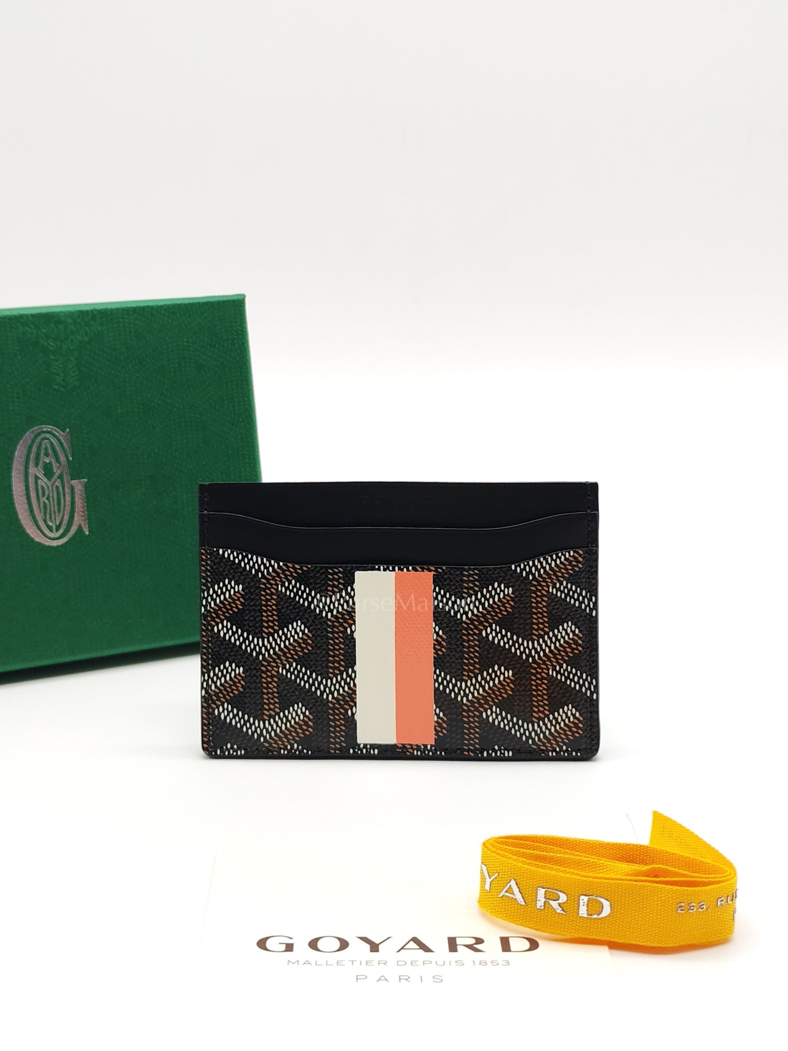 Saint Sulpice Card Holder in Black Goyardine Canvas