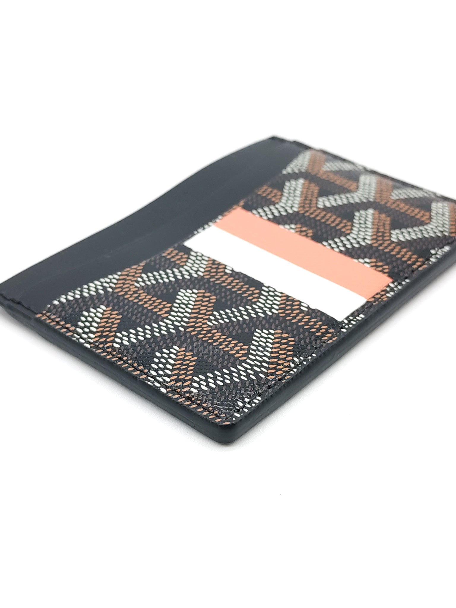 Saint Sulpice Card Holder in Black Goyardine Canvas