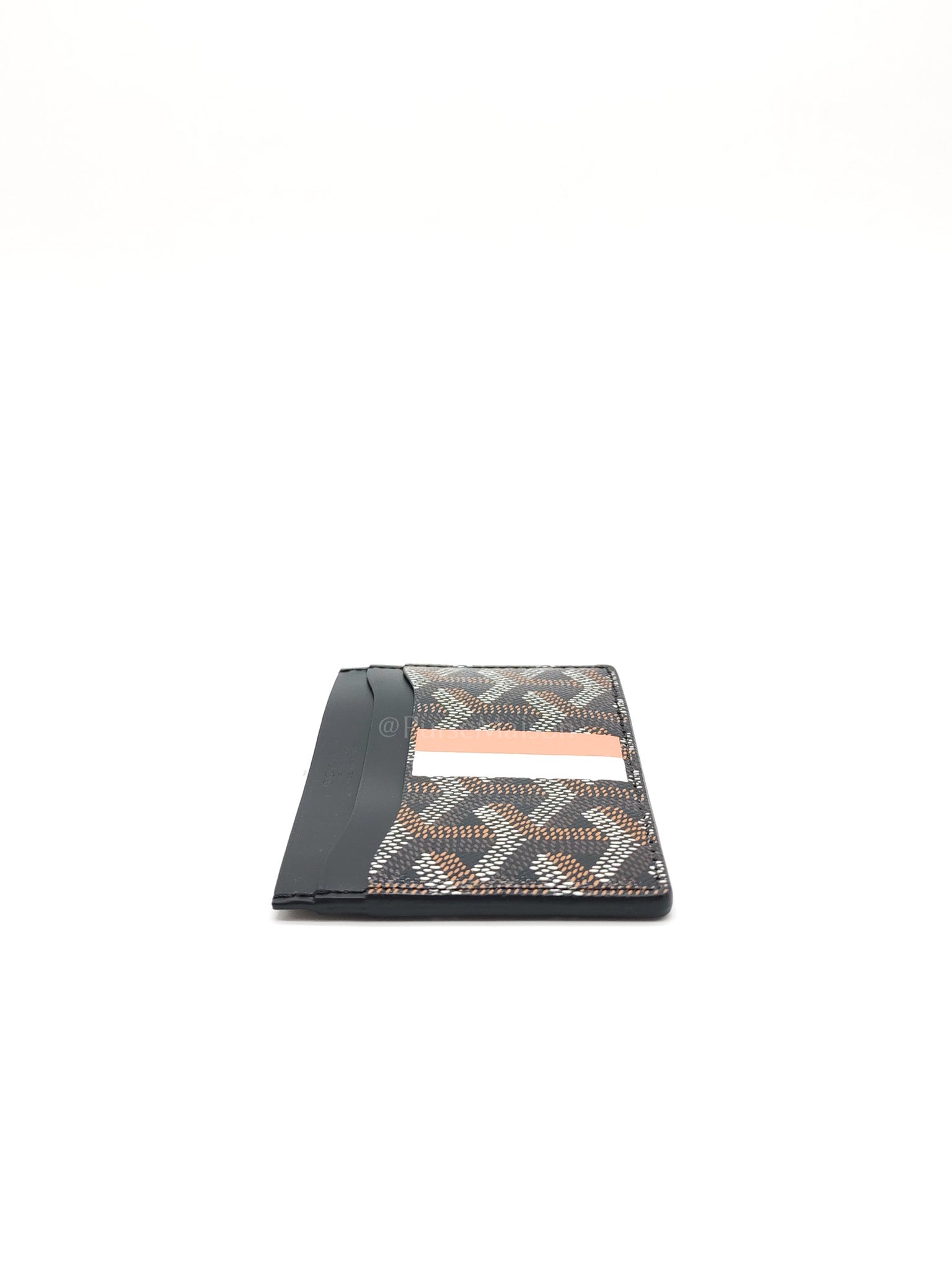 Saint Sulpice Card Holder in Black Goyardine Canvas