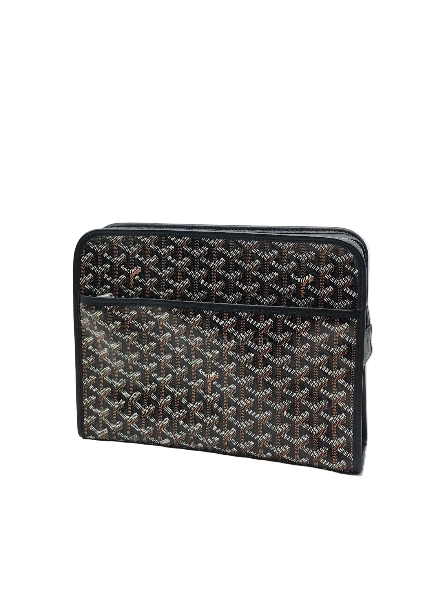 Jouvence Toiletry Pouch in Black Goyardine Canvas