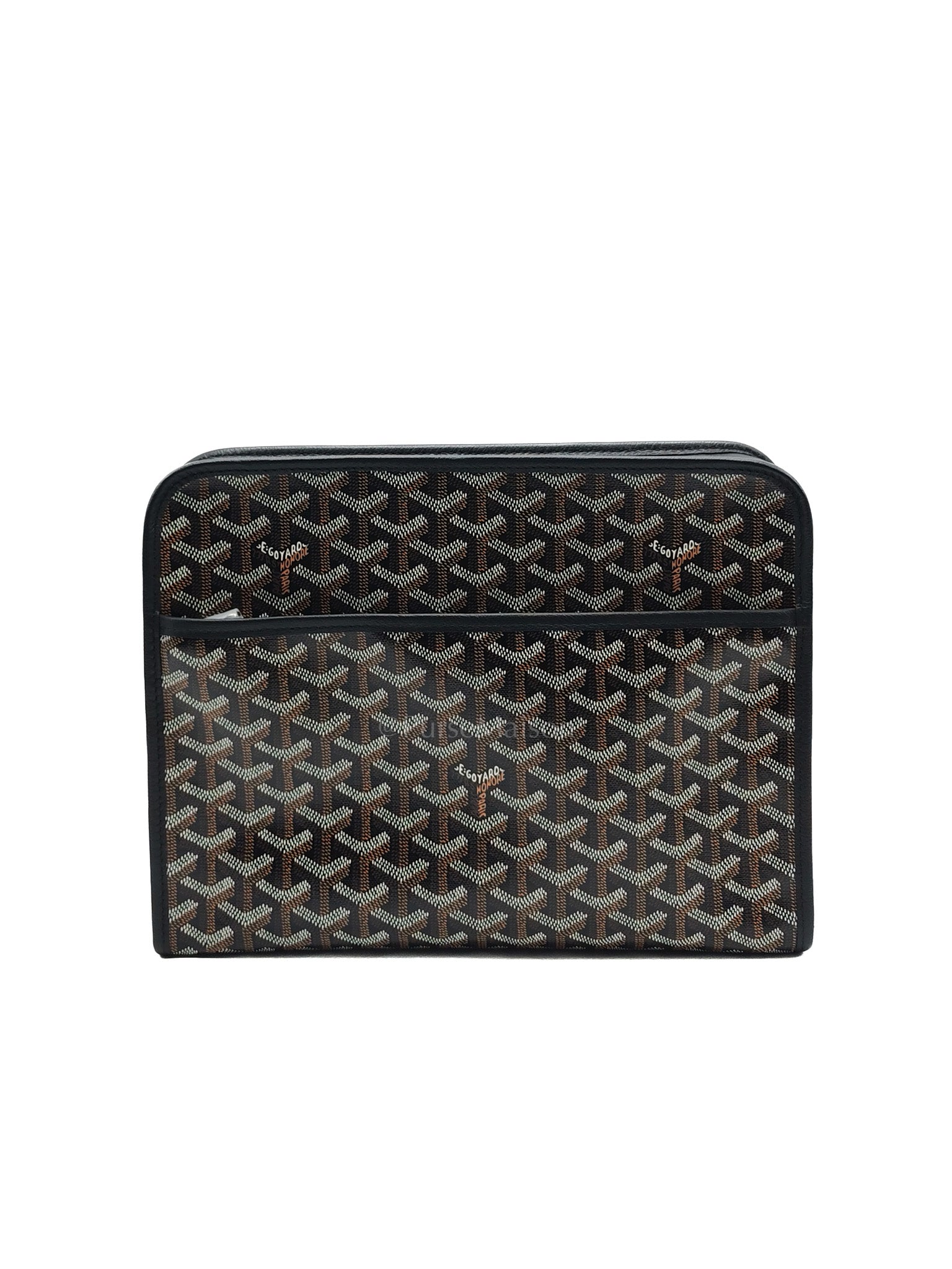 Jouvence Toiletry Pouch in Black Goyardine Canvas