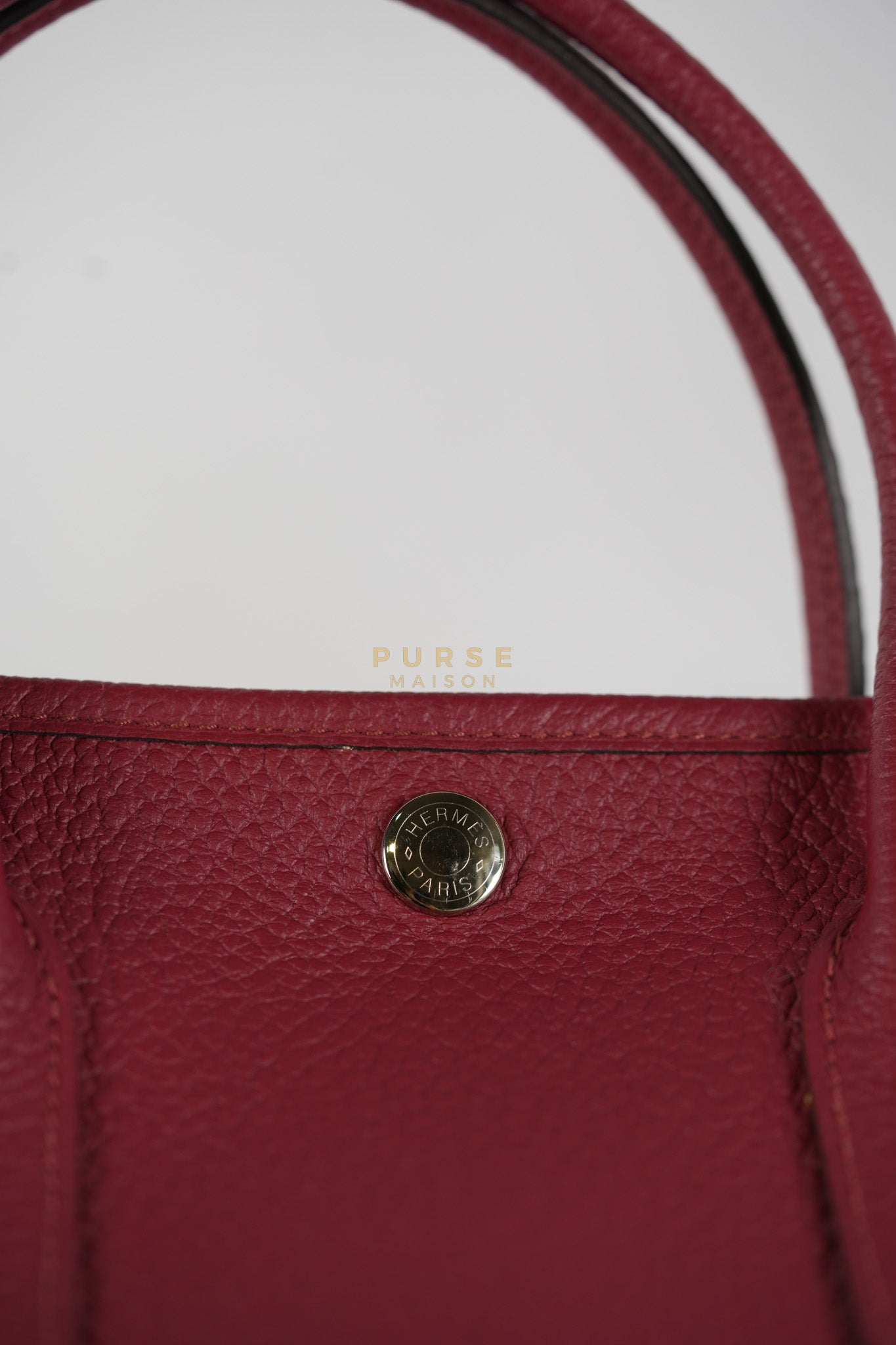 GPT 30 Rouge Grenat in Clemence Leather and Palladium Hardware Stamp X (2016) | Purse Maison Luxury Bags Shop