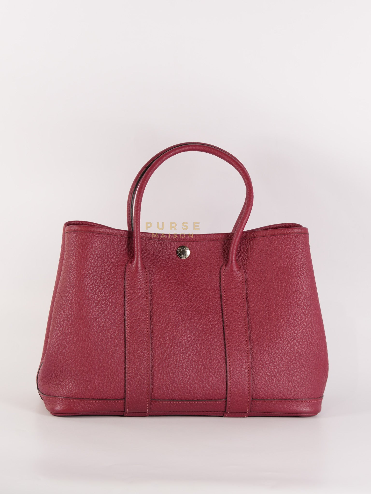 GPT 30 Rouge Grenat in Clemence Leather and Palladium Hardware Stamp X (2016) | Purse Maison Luxury Bags Shop