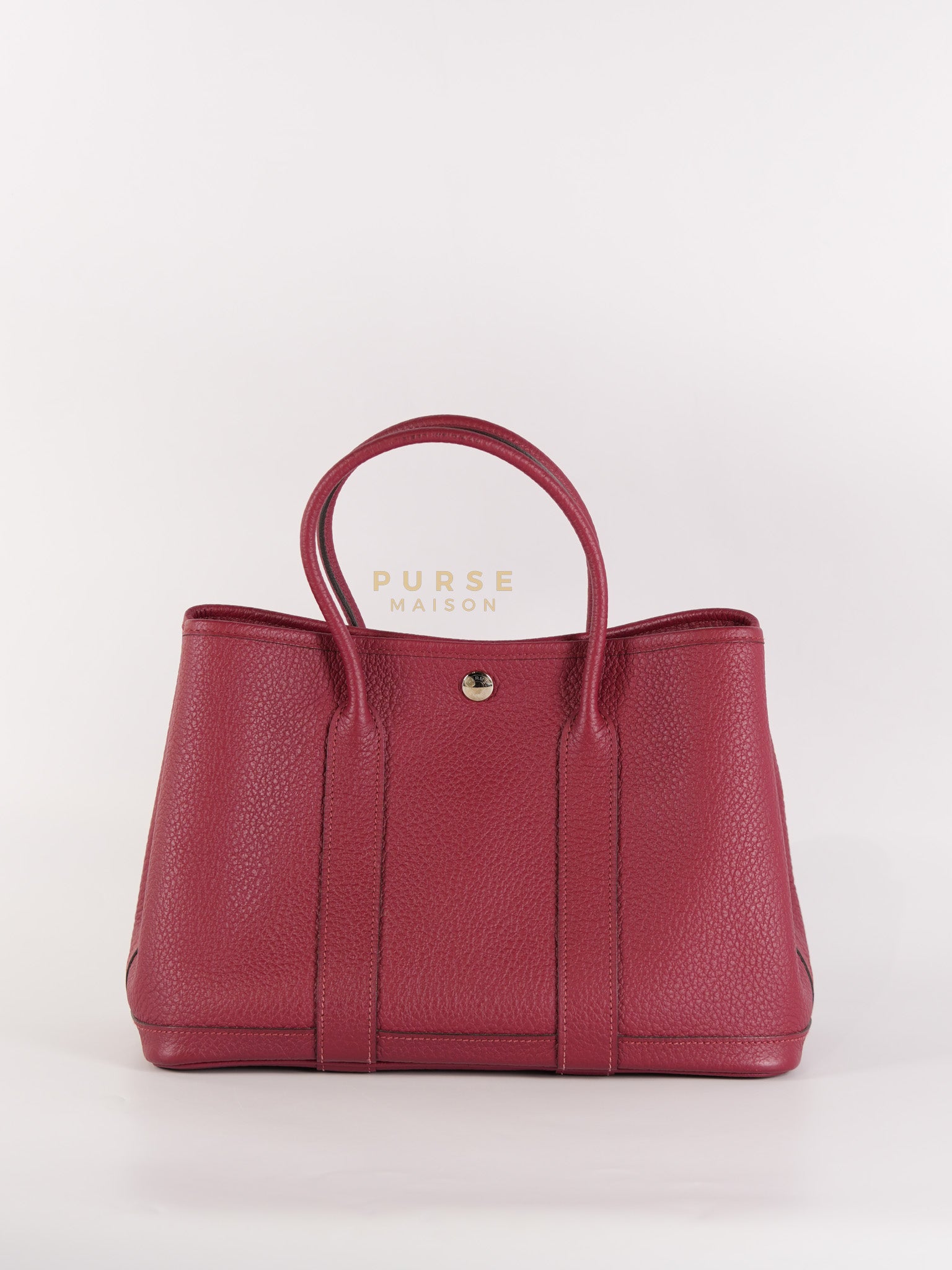 GPT 30 Rouge Grenat in Clemence Leather and Palladium Hardware Stamp X (2016) | Purse Maison Luxury Bags Shop