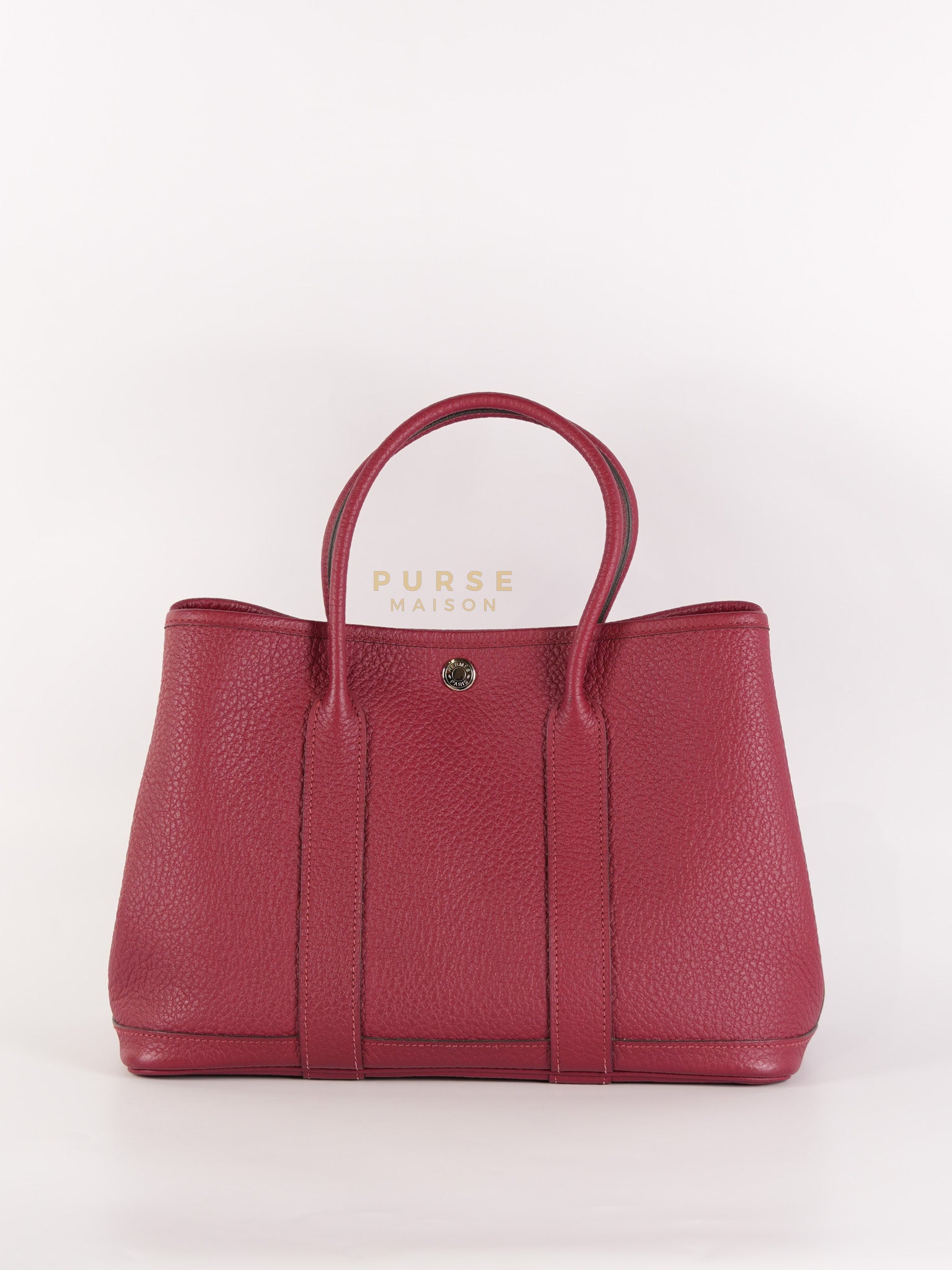 GPT 30 Rouge Grenat in Clemence Leather and Palladium Hardware Stamp X (2016) | Purse Maison Luxury Bags Shop