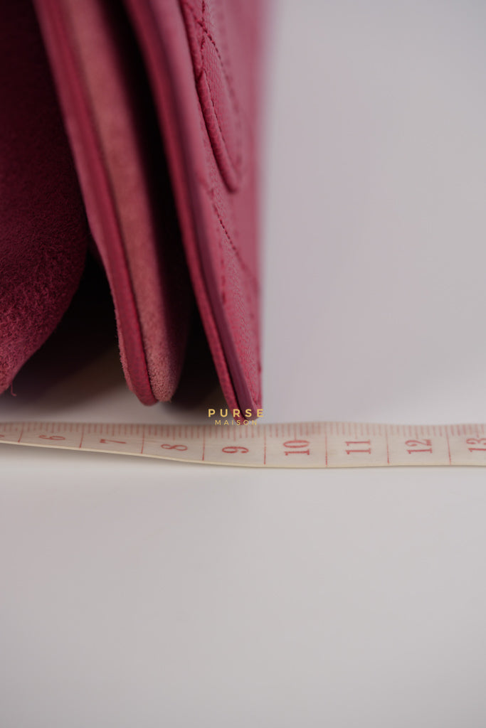 Grained Calfskin Stitched Small Enamel Pink in Aged God Hardware Series 26 | Purse Maison Luxury Bags Shop