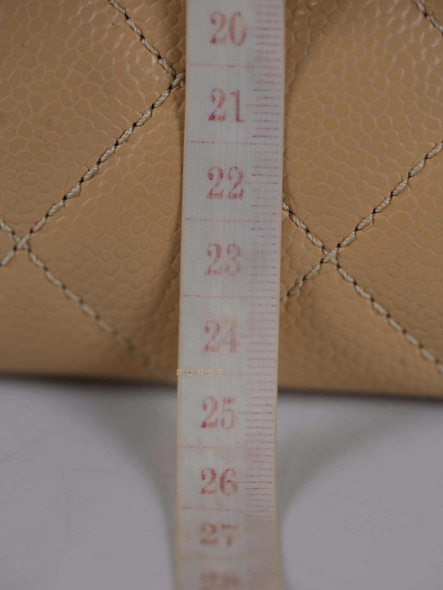 Grand Shopping Tote Bag (GST) in Beige Quilted Caviar Leather Gold Hardware Series 17 | Purse Maison Luxury Bags Shop