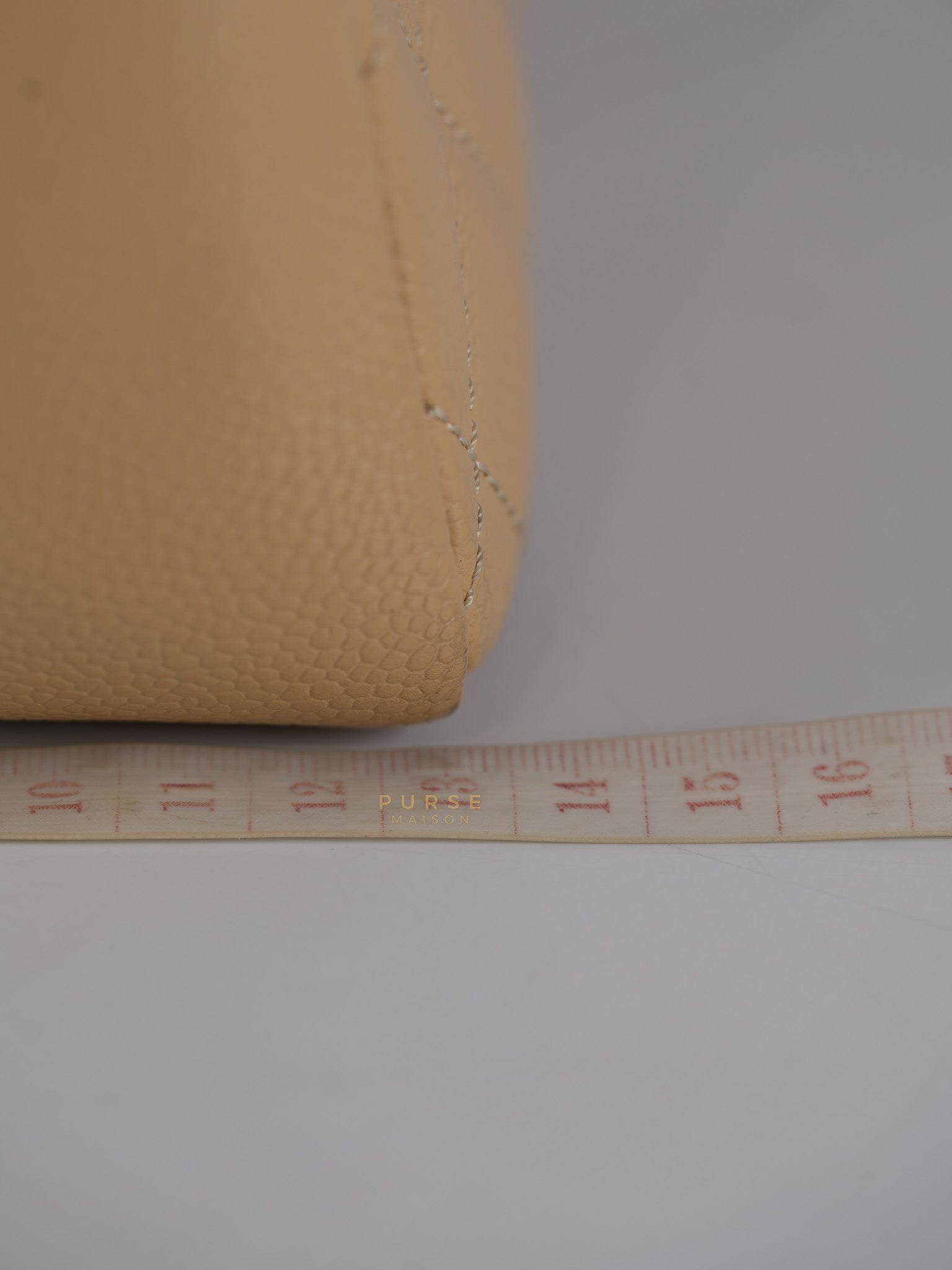 Grand Shopping Tote Bag (GST) in Beige Quilted Caviar Leather Gold Hardware Series 17 | Purse Maison Luxury Bags Shop