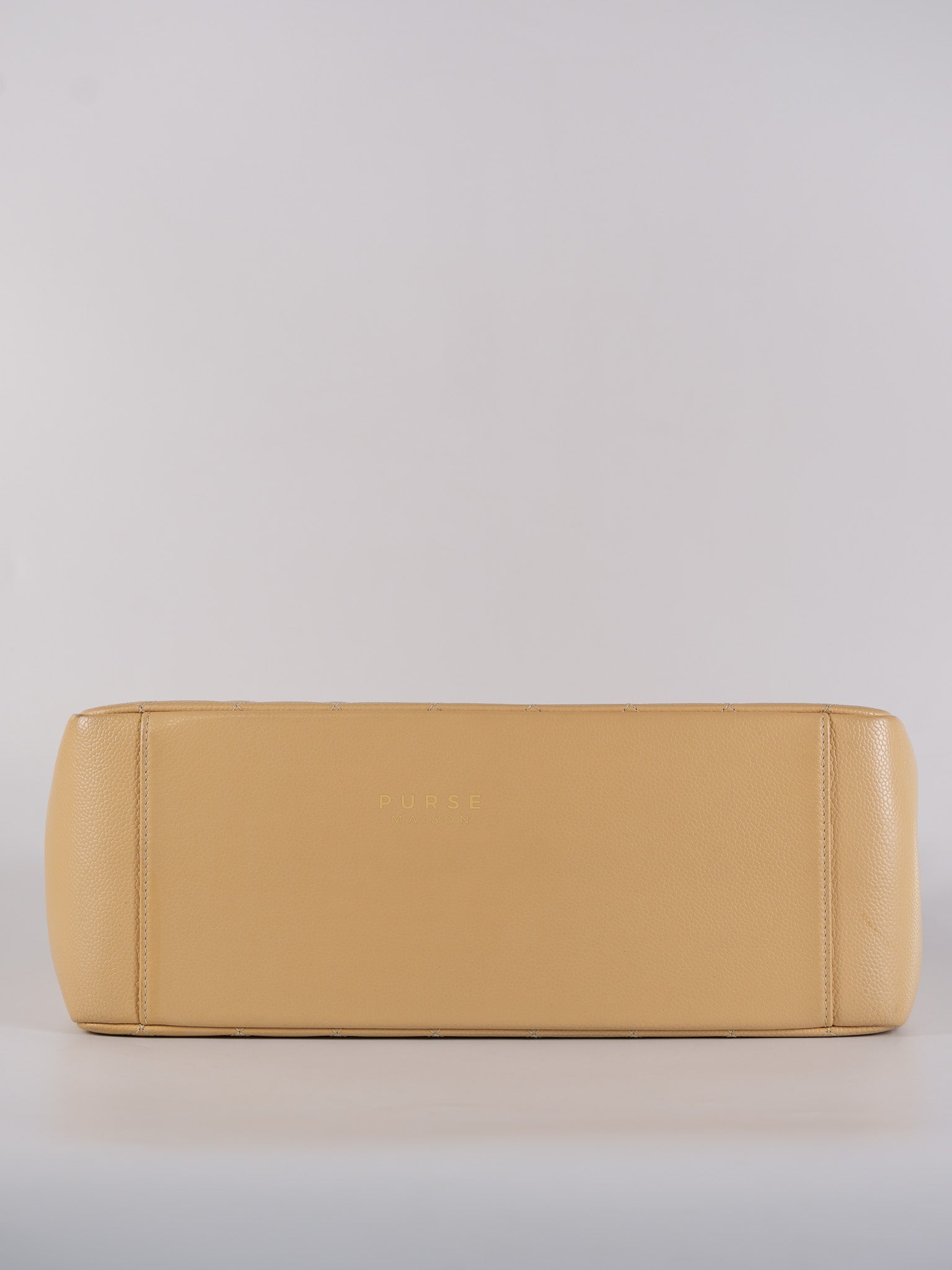 Grand Shopping Tote Bag (GST) in Beige Quilted Caviar Leather Gold Hardware Series 17 | Purse Maison Luxury Bags Shop