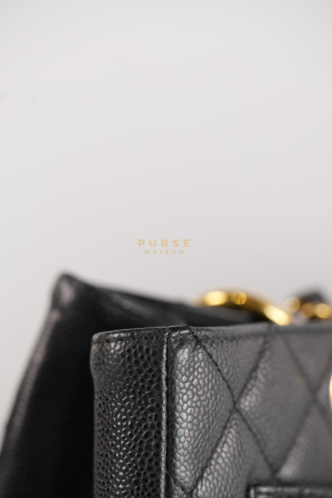 Grand Shopping Tote Bag (GST) in Black Caviar Leather & Gold Hardware Series 12 | Purse Maison Luxury Bags Shop
