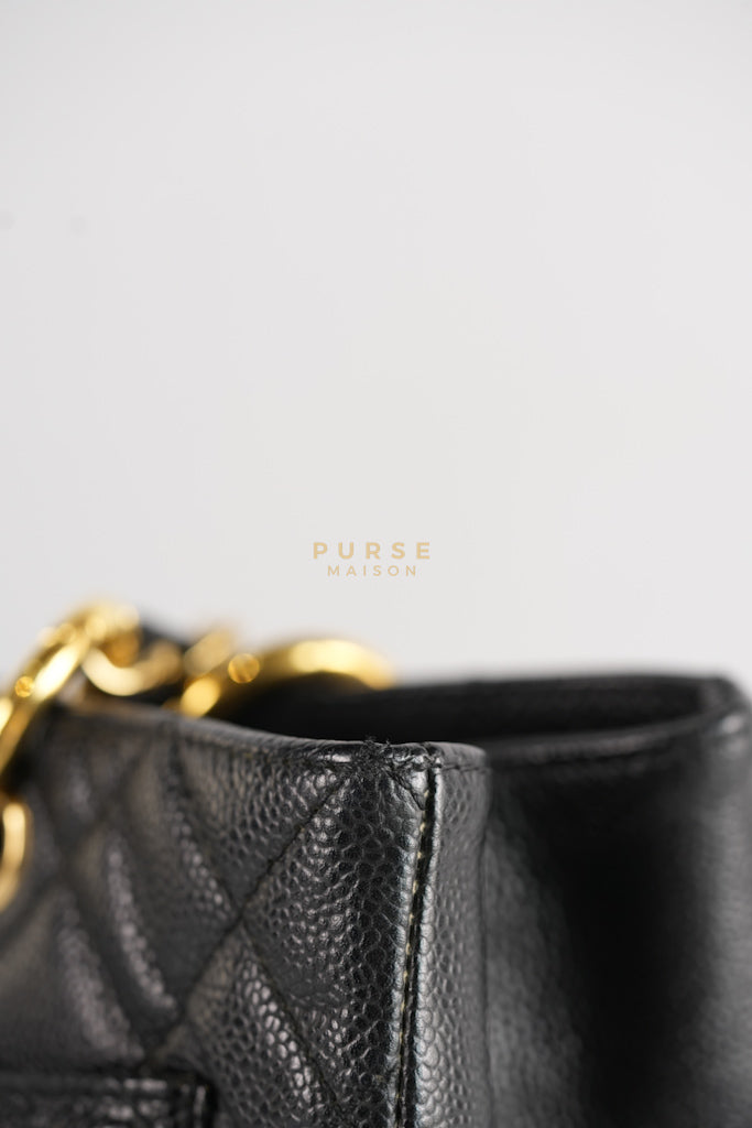Grand Shopping Tote Bag (GST) in Black Caviar Leather & Gold Hardware Series 12 | Purse Maison Luxury Bags Shop