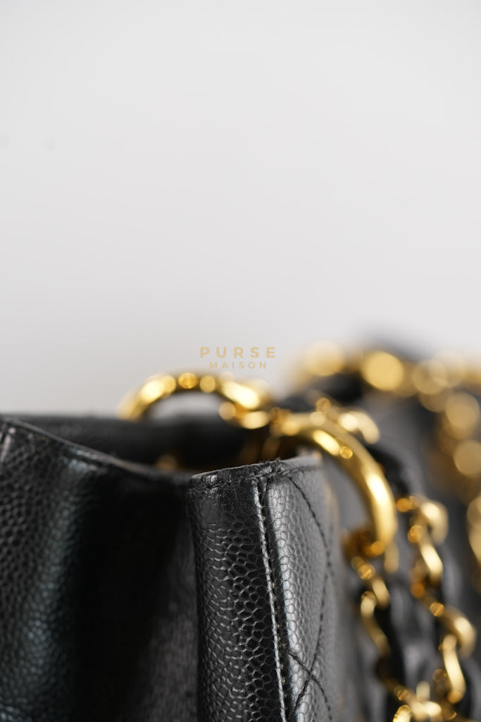 Grand Shopping Tote Bag (GST) in Black Caviar Leather & Gold Hardware Series 12 | Purse Maison Luxury Bags Shop