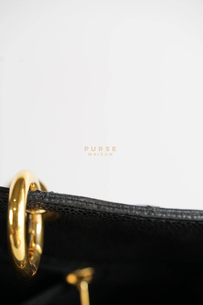 Grand Shopping Tote Bag (GST) in Black Caviar Leather & Gold Hardware Series 12 | Purse Maison Luxury Bags Shop