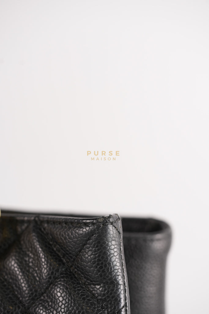 Grand Shopping Tote Bag (GST) in Black Caviar Leather & Gold Hardware Series 12 | Purse Maison Luxury Bags Shop