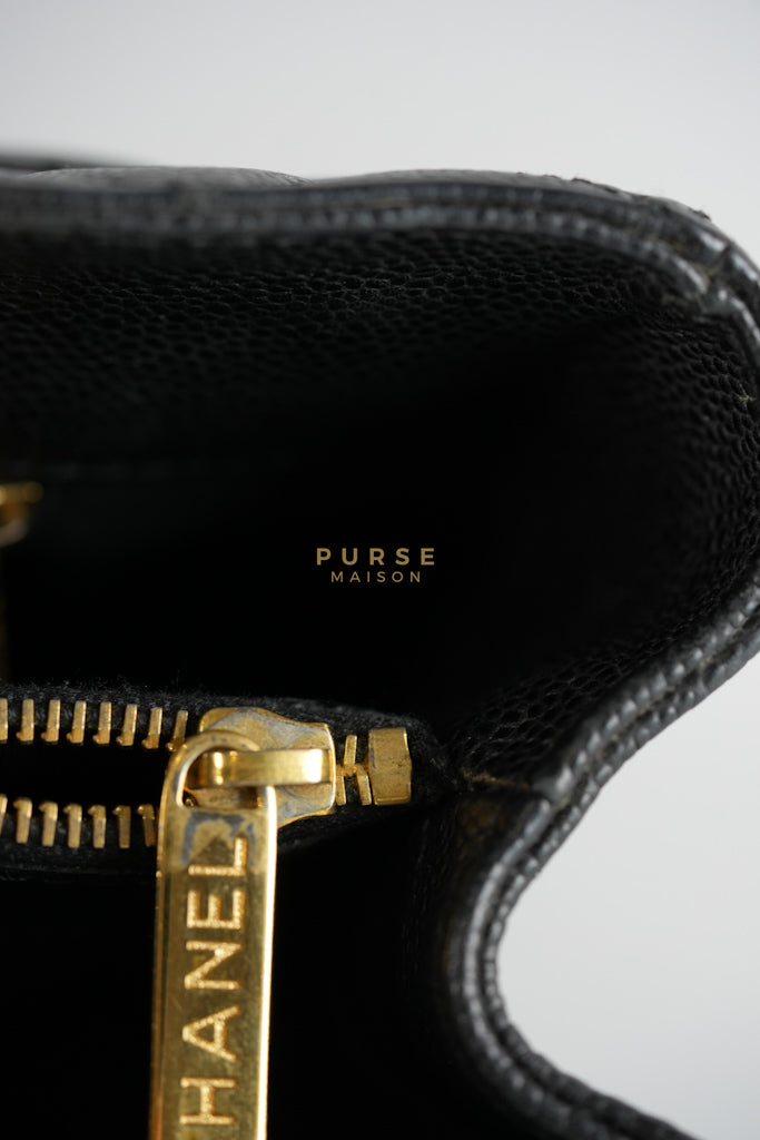 Grand Shopping Tote Bag (GST) in Black Caviar Leather & Gold Hardware Series 12 | Purse Maison Luxury Bags Shop