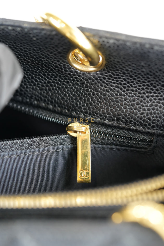 Grand Shopping Tote Bag (GST) in Black Caviar Leather & Gold Hardware Series 12 | Purse Maison Luxury Bags Shop