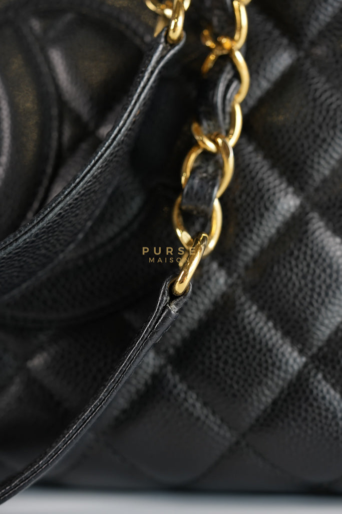 Grand Shopping Tote Bag (GST) in Black Caviar Leather & Gold Hardware Series 12 | Purse Maison Luxury Bags Shop