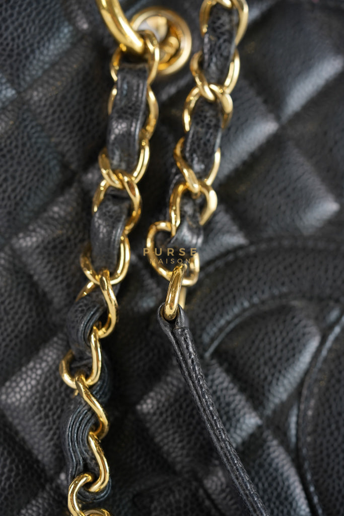 Grand Shopping Tote Bag (GST) in Black Caviar Leather & Gold Hardware Series 12 | Purse Maison Luxury Bags Shop