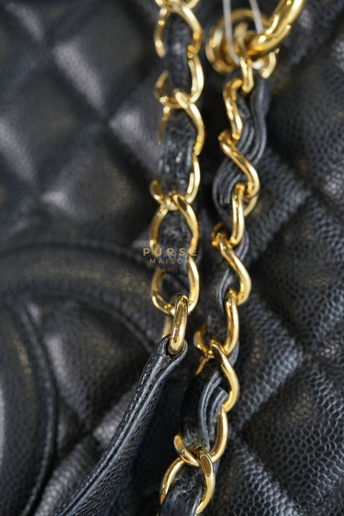 Grand Shopping Tote Bag (GST) in Black Caviar Leather & Gold Hardware Series 12 | Purse Maison Luxury Bags Shop