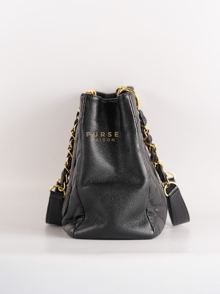 Grand Shopping Tote Bag (GST) in Black Caviar Leather & Gold Hardware Series 12 | Purse Maison Luxury Bags Shop