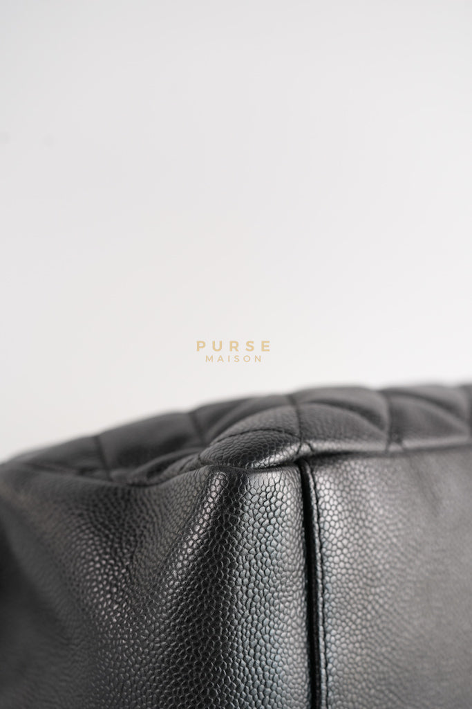 Grand Shopping Tote Bag (GST) in Black Caviar Leather & Gold Hardware Series 12 | Purse Maison Luxury Bags Shop