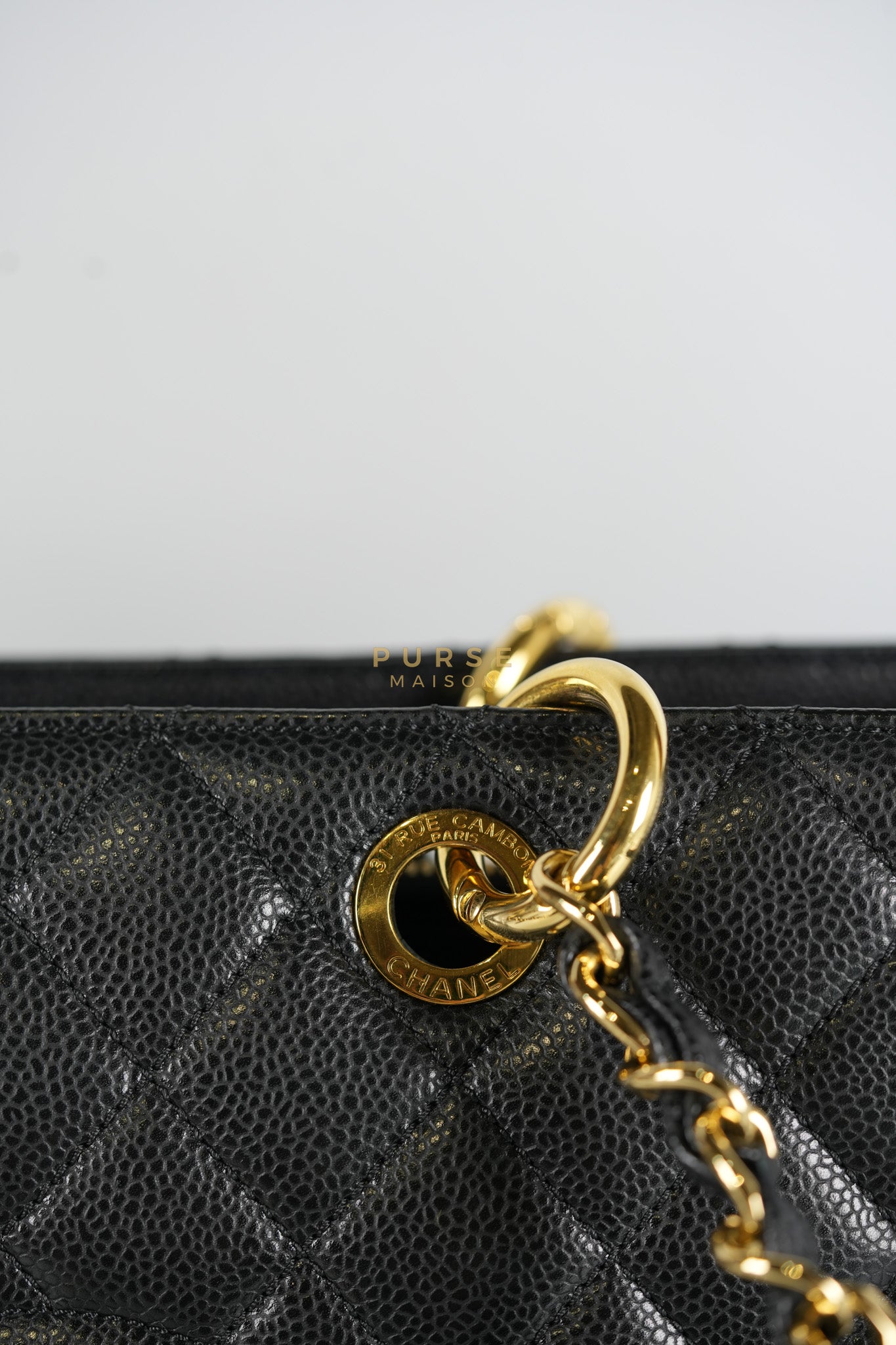 Grand Shopping Tote Bag (GST) in Black Caviar Leather & Gold Hardware Series 17 | Purse Maison Luxury Bags Shop