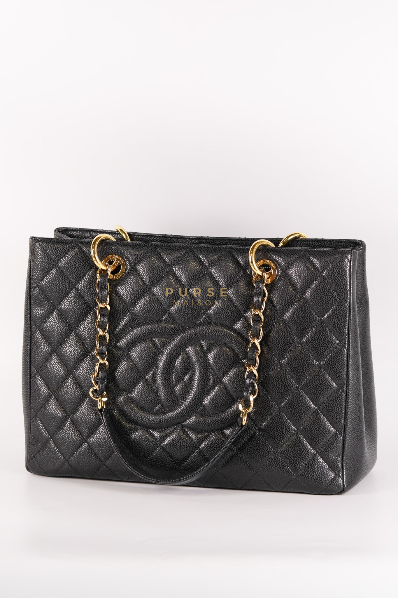 Grand Shopping Tote Bag (GST) in Black Caviar Leather & Gold Hardware Series 17 | Purse Maison Luxury Bags Shop