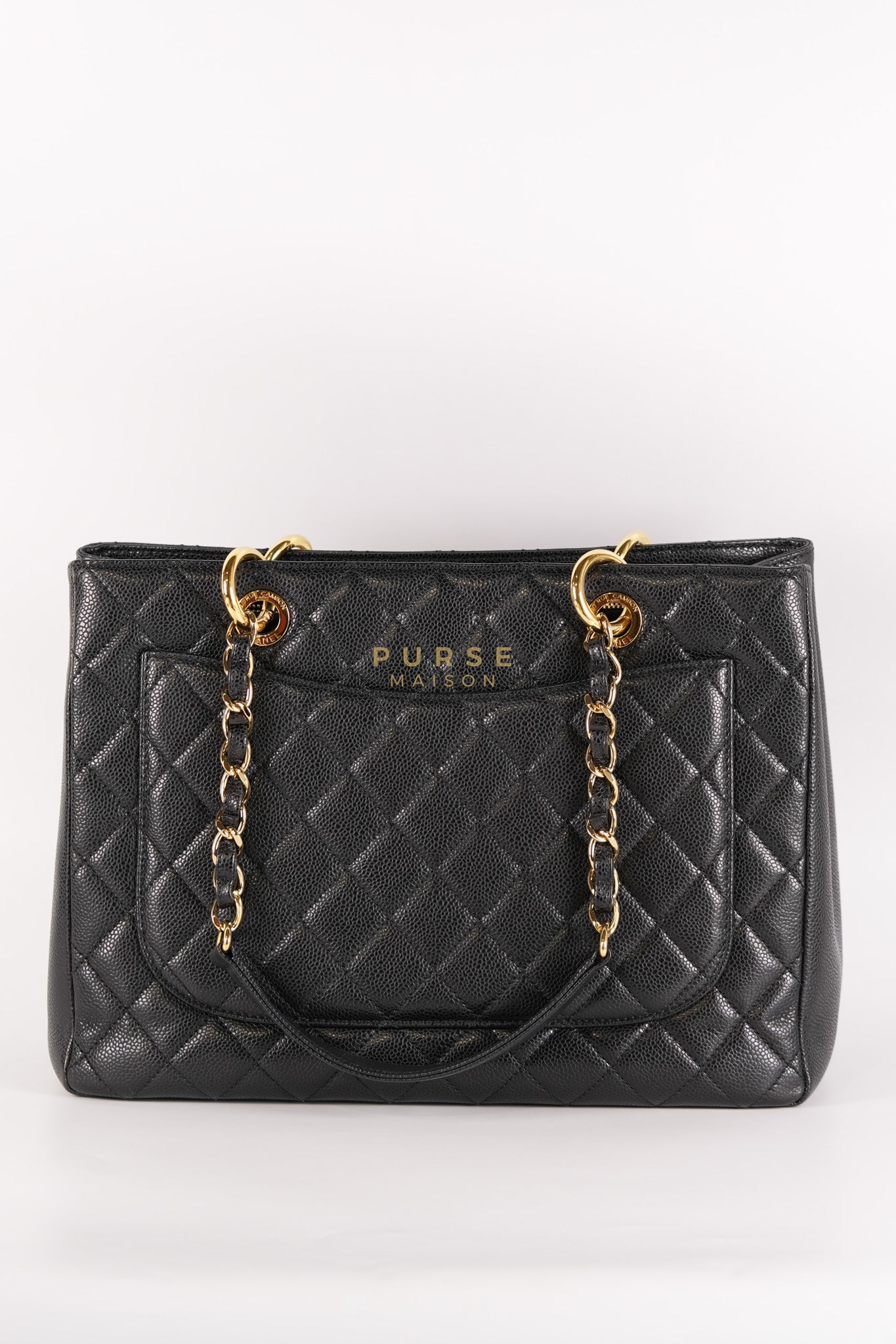 Grand Shopping Tote Bag (GST) in Black Caviar Leather & Gold Hardware Series 17 | Purse Maison Luxury Bags Shop
