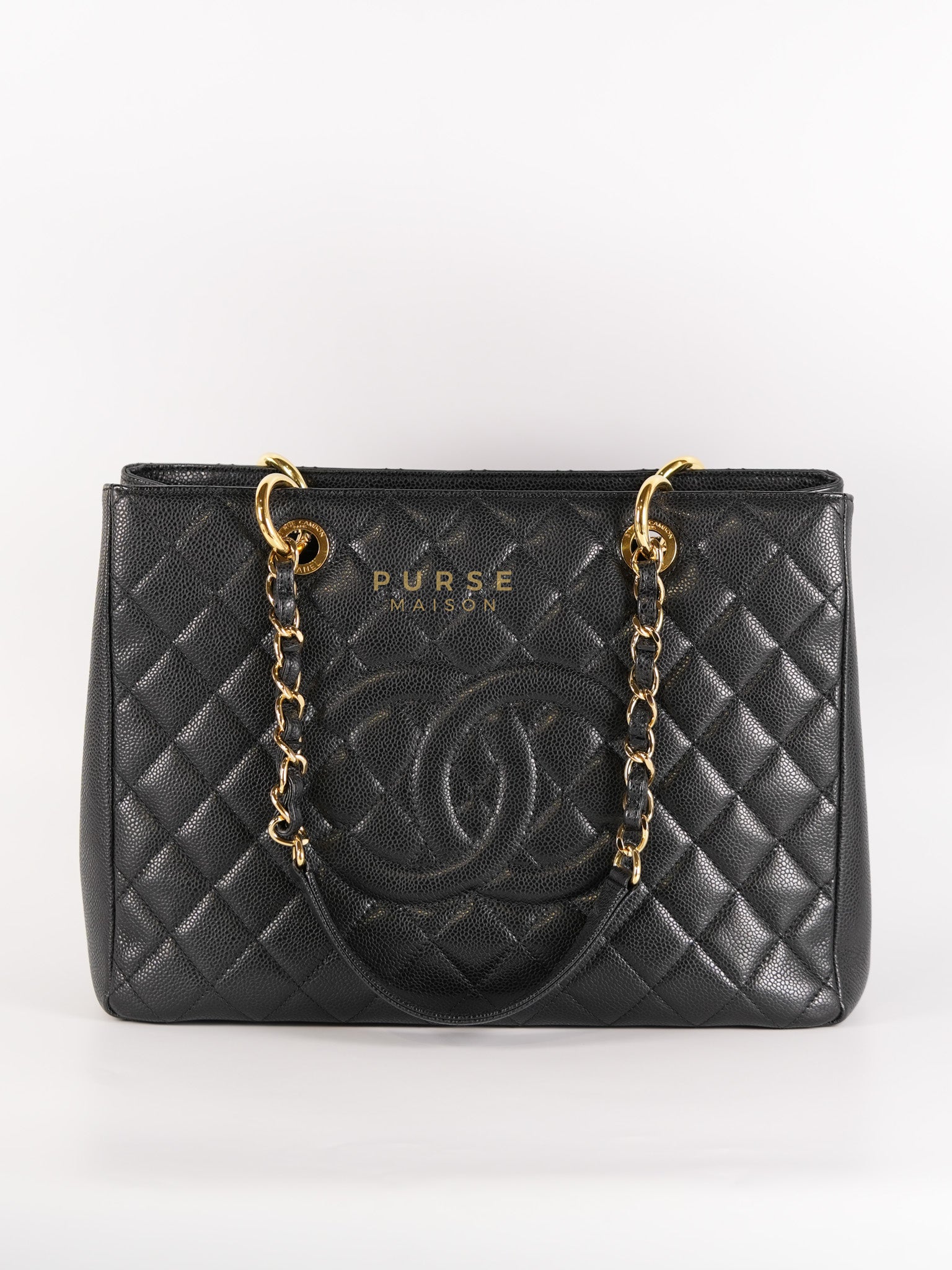 Grand Shopping Tote Bag (GST) in Black Caviar Leather & Gold Hardware Series 17 | Purse Maison Luxury Bags Shop