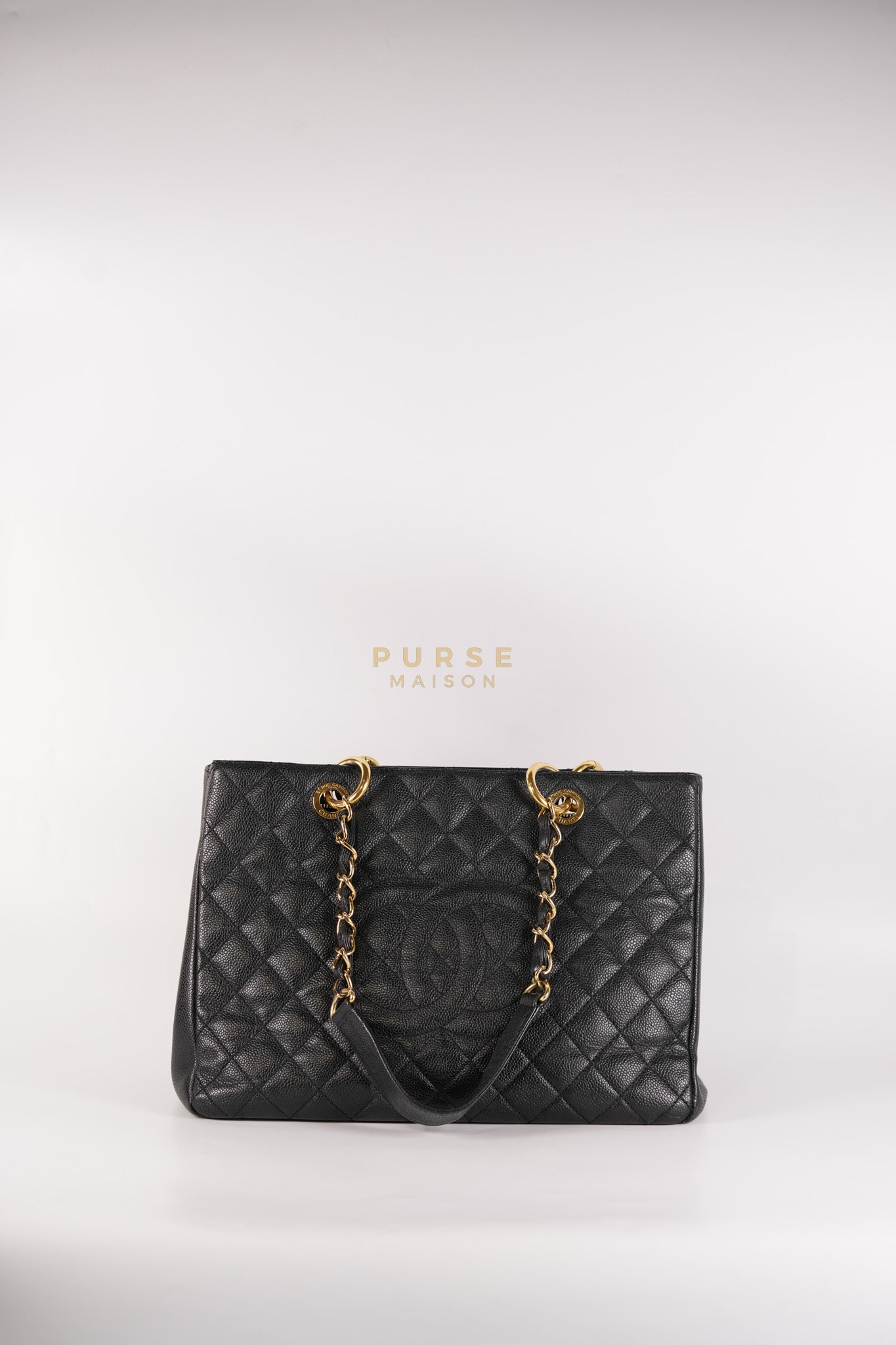 Grand Shopping Tote Bag (GST) in Black Caviar Leather & Gold Hardware Series 18 | Purse Maison Luxury Bags Shop