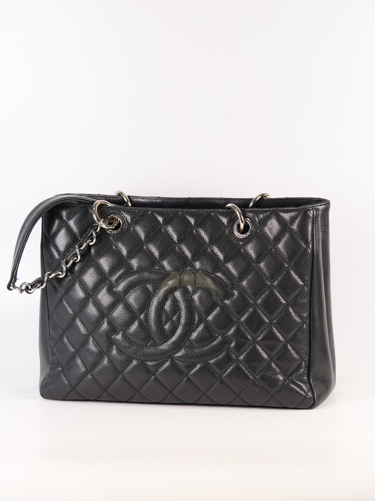 Grand Shopping Tote Bag (GST) in Black Caviar Leather Silver Hardware (Series 13) | Purse Maison Luxury Bags Shop
