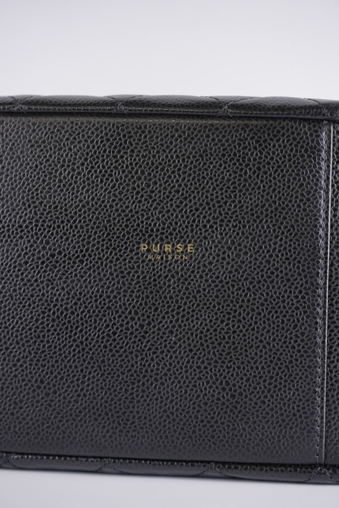 Grand Shopping Tote Bag (GST) in Black Quilted Caviar Leather & Gold Hardware Series 19 | Purse Maison Luxury Bags Shop