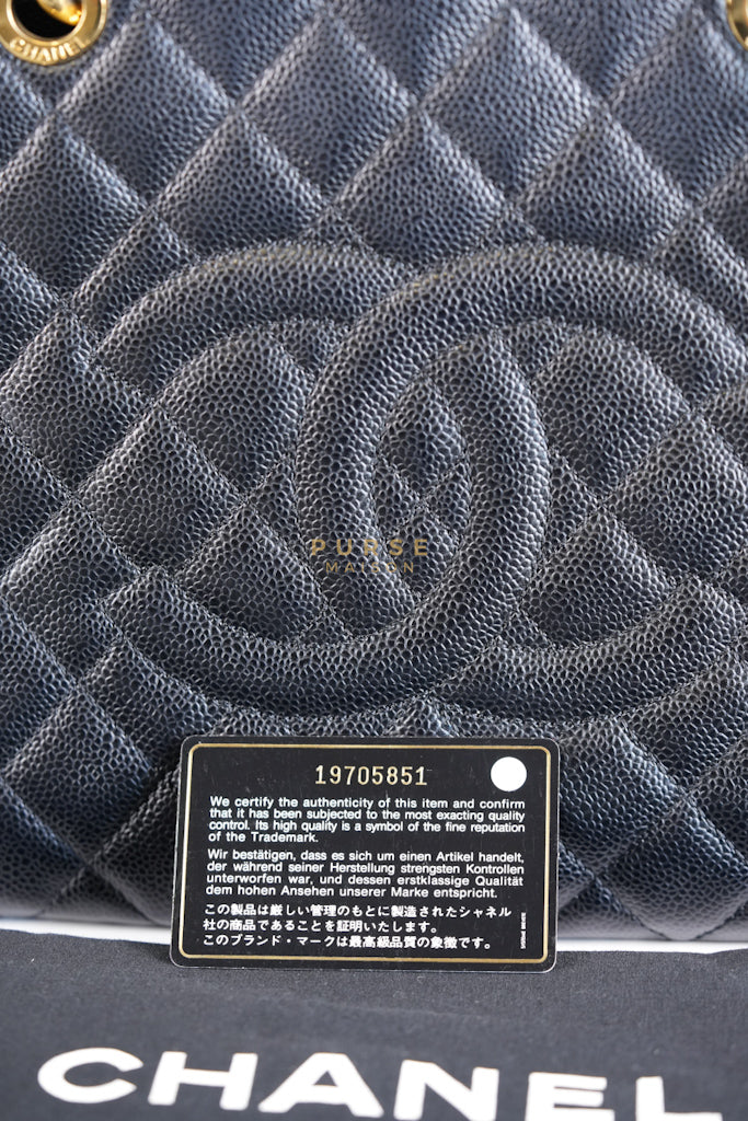 Grand Shopping Tote Bag (GST) in Black Quilted Caviar Leather & Gold Hardware Series 19 | Purse Maison Luxury Bags Shop