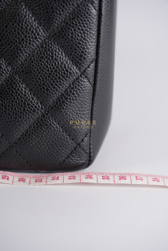 Grand Shopping Tote Bag (GST) in Black Quilted Caviar Leather & Gold Hardware Series 19 | Purse Maison Luxury Bags Shop