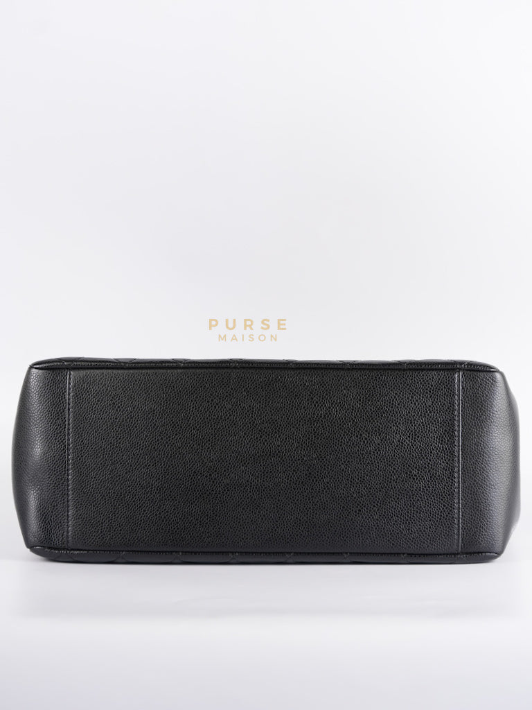 Grand Shopping Tote Bag (GST) in Black Quilted Caviar Leather & Gold Hardware Series 19 | Purse Maison Luxury Bags Shop