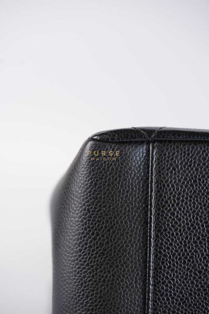 Grand Shopping Tote Bag (GST) in Black Quilted Caviar Leather & Gold Hardware Series 19 | Purse Maison Luxury Bags Shop