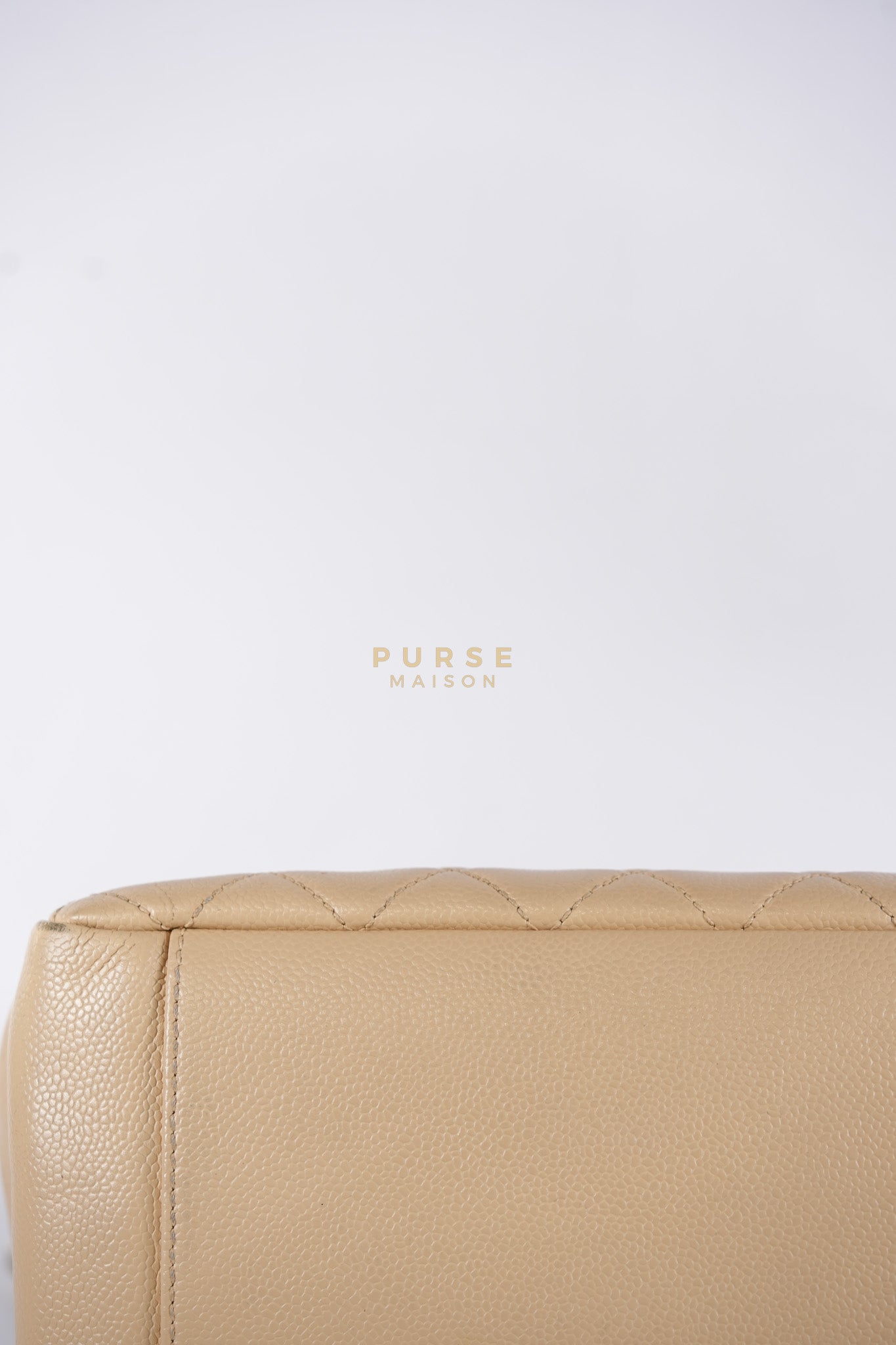 Grand Shopping Tote (GST) Beige in Caviar Leather and Gold Hardware Series 16 | Purse Maison Luxury Bags Shop