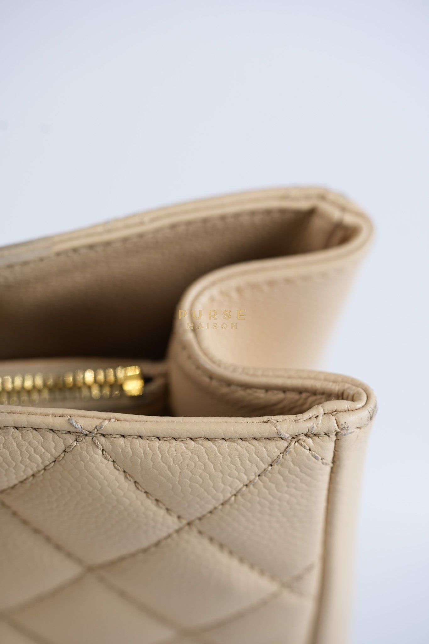 Grand Shopping Tote (GST) Beige in Caviar Leather and Gold Hardware Series 16 | Purse Maison Luxury Bags Shop