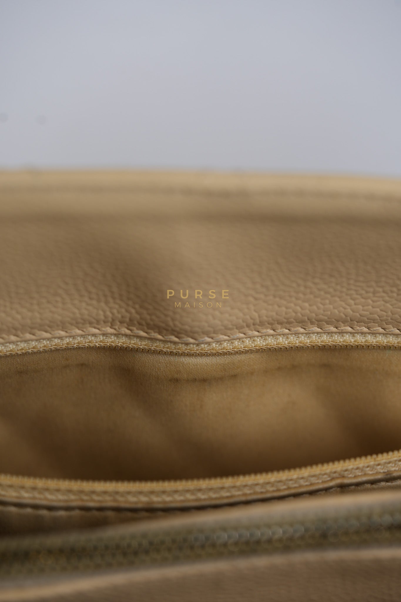 Grand Shopping Tote (GST) Beige in Caviar Leather and Gold Hardware Series 16 | Purse Maison Luxury Bags Shop