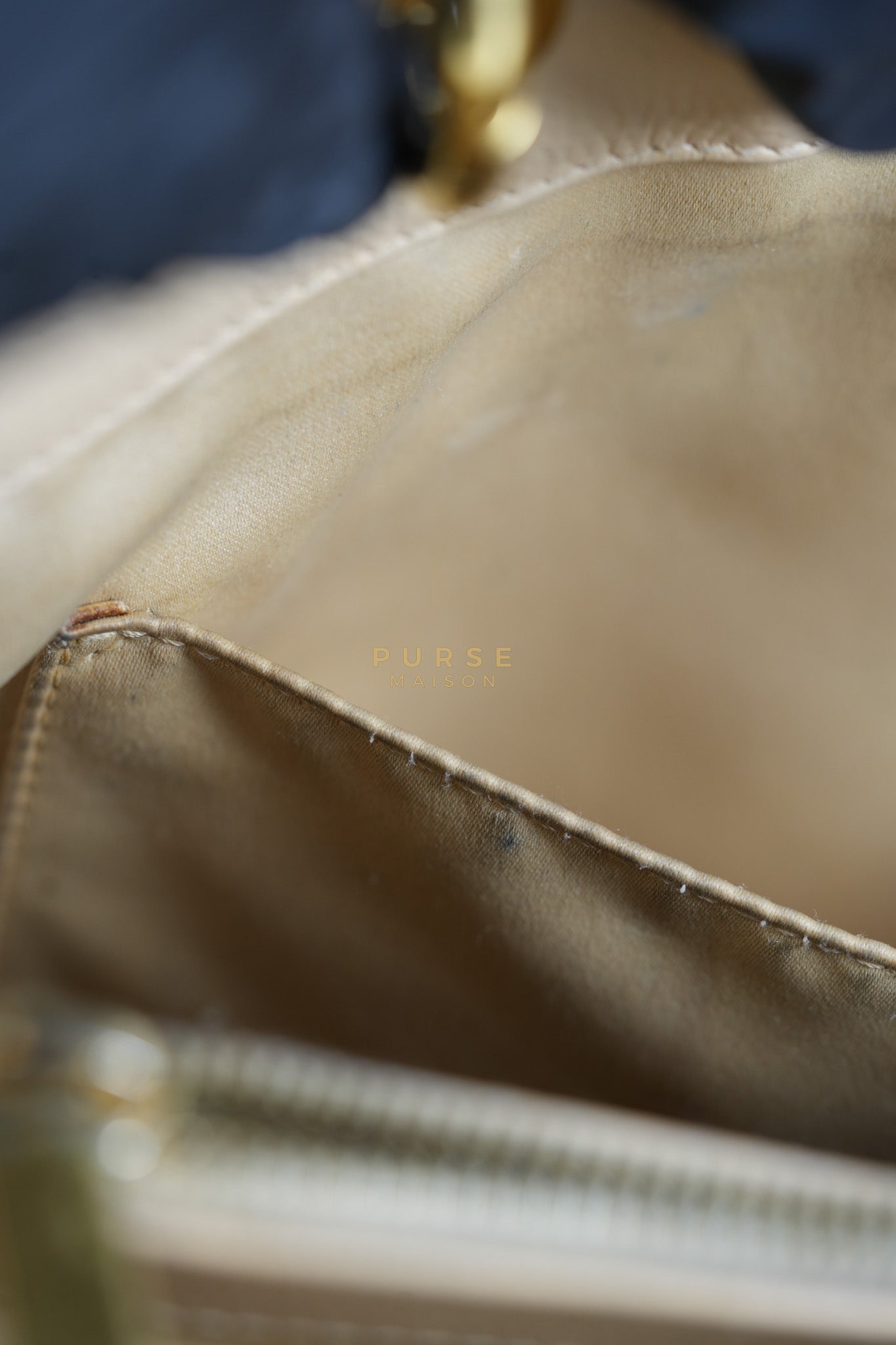 Grand Shopping Tote (GST) Beige in Caviar Leather and Gold Hardware Series 16 | Purse Maison Luxury Bags Shop