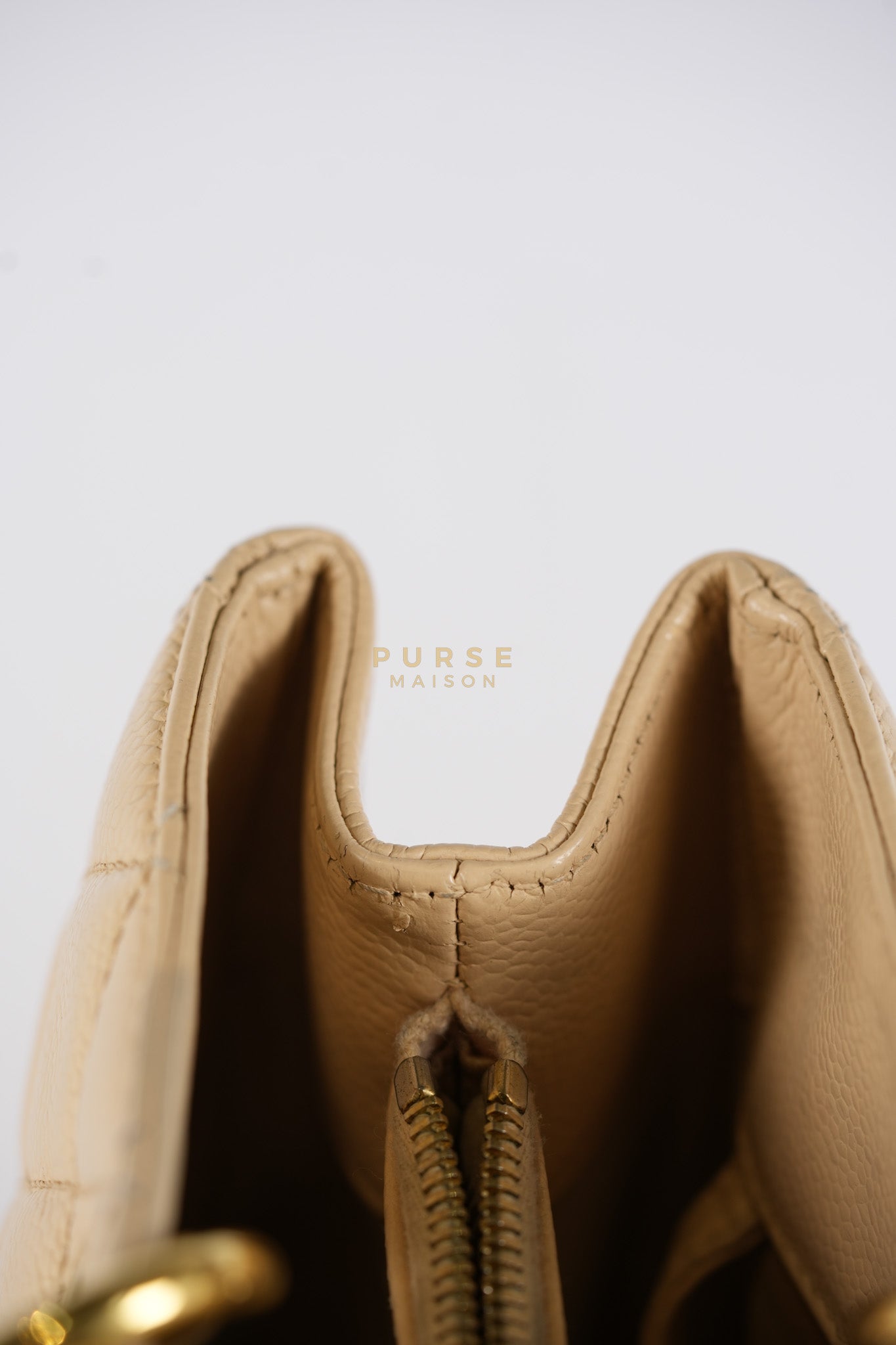 Grand Shopping Tote (GST) Beige in Caviar Leather and Gold Hardware Series 16 | Purse Maison Luxury Bags Shop