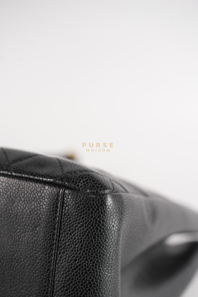 Grand Shopping Tote (GST) Black Caviar Leather in Gold Hardware (Series 13) | Purse Maison Luxury Bags Shop
