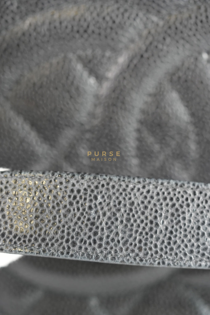 Grand Shopping Tote (GST) Black Caviar Leather in Gold Hardware (Series 13) | Purse Maison Luxury Bags Shop